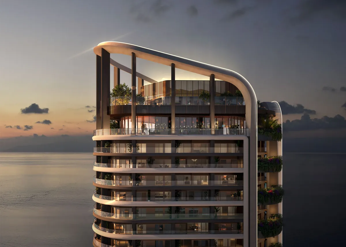 LOM Tower, Malta, at dusk over the sea